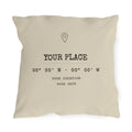 Custom Coordinates Pillow — Outdoor, Square (18″ × 18″)